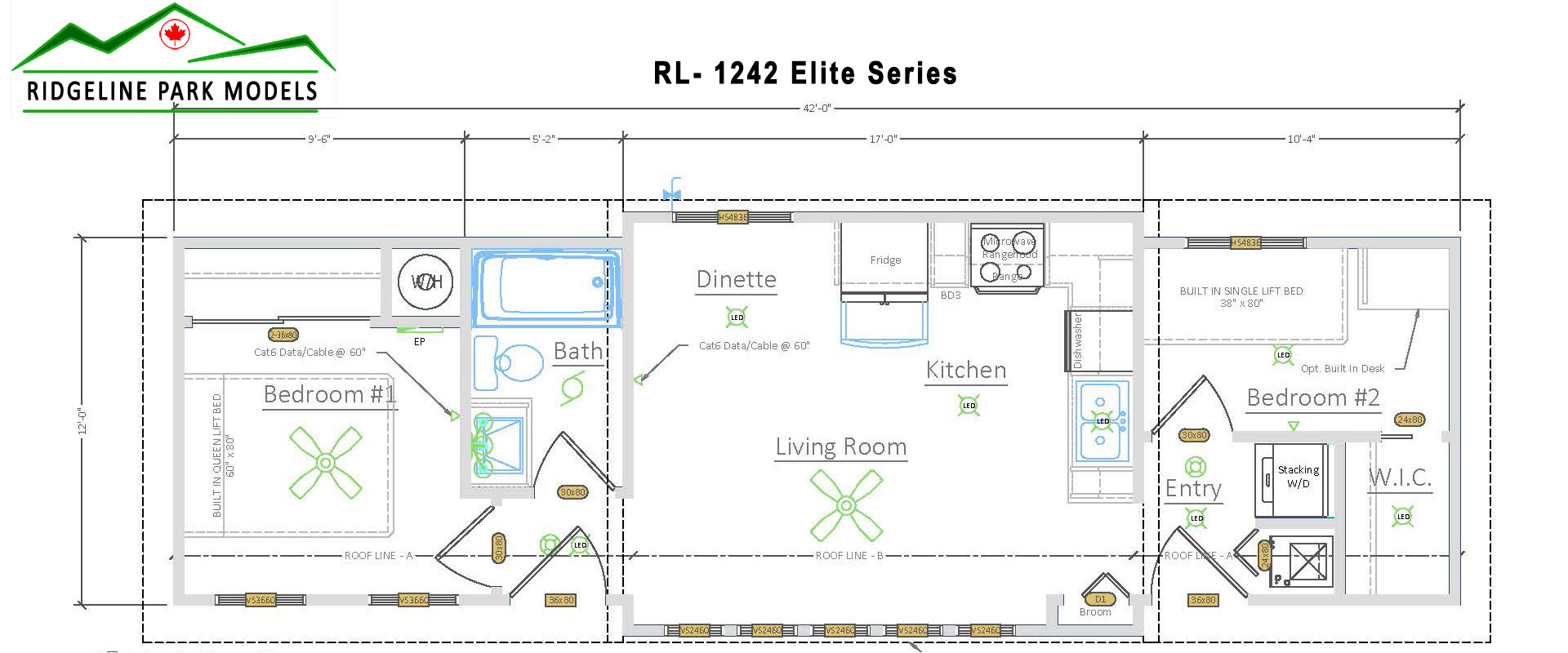 Plan RL-1241 Elite Series from Ridgeline Park Models, serving the Okanagan Valley and all British Columbia locations.